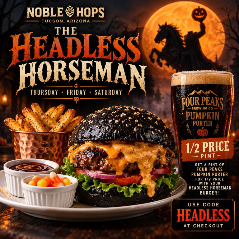 The Headless Horseman Burger has Arrived
