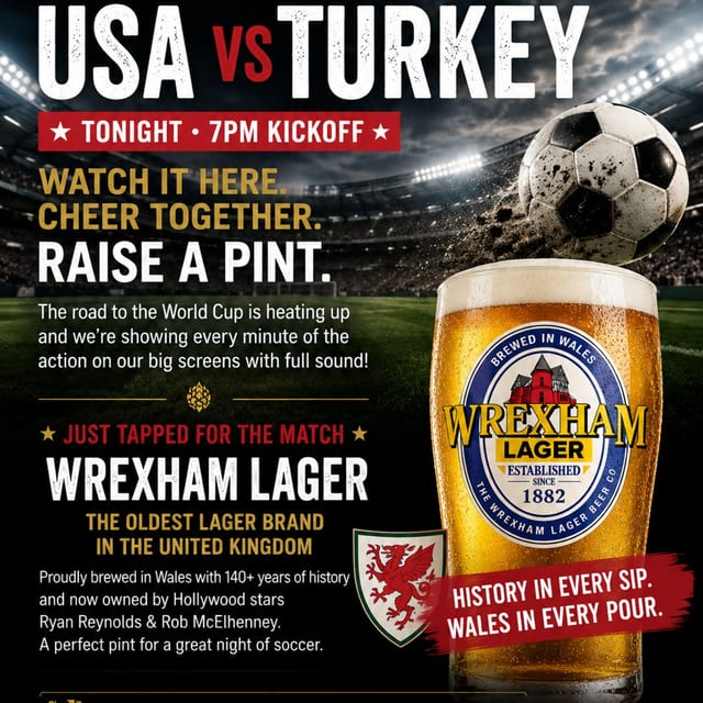 WATCH PARTY at Noble Hops! USA vs Turkey in the World Cup
